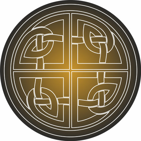 Vector gold and black Celtic knot. Ornament of ancient European peoples. The sign and symbol of the Irish, Scots, Britons, Franks.のイラスト素材