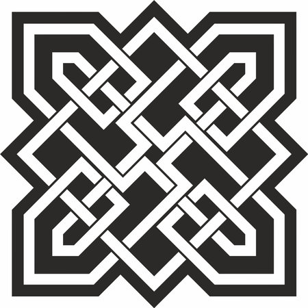 Vector black monochrome Celtic knot. Ornament of ancient European peoples. The sign and symbol of the Irish, Scots, Britons, Franks.のイラスト素材