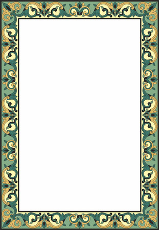 Vector colored square turkish ornament. Endless ottoman national border, frame.のイラスト素材