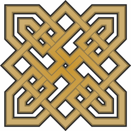 Vector gold celtic knot. Ornament of ancient European peoples. The sign and symbol of the Irish, Scots, Britons, Franks.のイラスト素材