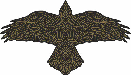 Vector Celtic knot, bird of happiness. European ornament, amulet, talisman. Protection of Vikings, Irishのイラスト素材