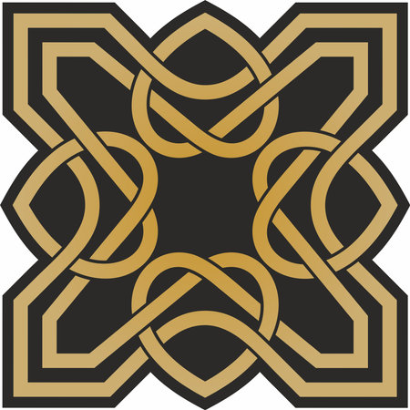 Vector gold and black Celtic knot. Ornament of ancient European peoples. The sign and symbol of the Irish, Scots, Britons, Franks.のイラスト素材