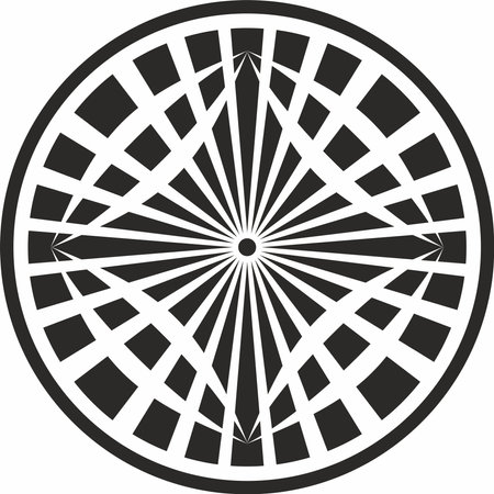 Vector geometric round ornament. Frame in a circle. Classic European pattern, border. Shape for sandblasting, plotter and laser cuttingのイラスト素材