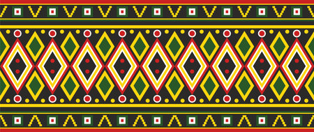Vector set of seamless Indian patterns. National seamless ornaments, borders, frames. colored decorations of the peoples of South America, Maya, Inca, Aztecs. Print for fabric, paper, textile and clothing.のイラスト素材