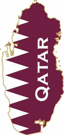Vector national flag of the Arab state of Qatar. symbol Territory in the Persian Gulf.のイラスト素材
