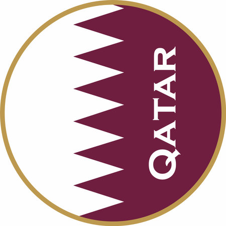 Vector national flag in the circle of the Arab state of Qatar. symbol Territory in the Persian Gulf.のイラスト素材