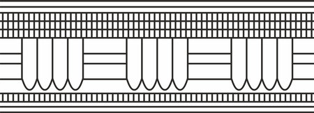 Vector monochrome seamless Egyptian border. Endless black Ornaments of Ancient Egypt. Geometric African frame.のイラスト素材