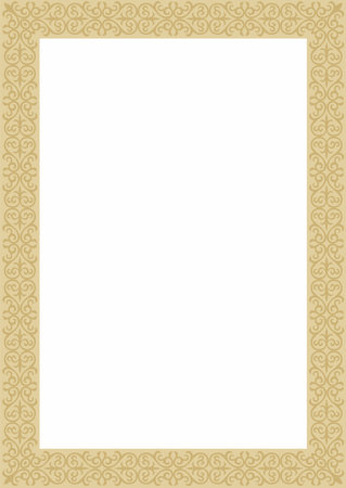 Vector golden square Kazakh national ornament. Ethnic pattern of the peoples of the Great Steppe,のイラスト素材