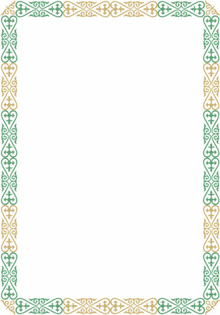 Vector colored square Kazakh national ornament. Ethnic pattern of the peoples of the Great Steppe,のイラスト素材
