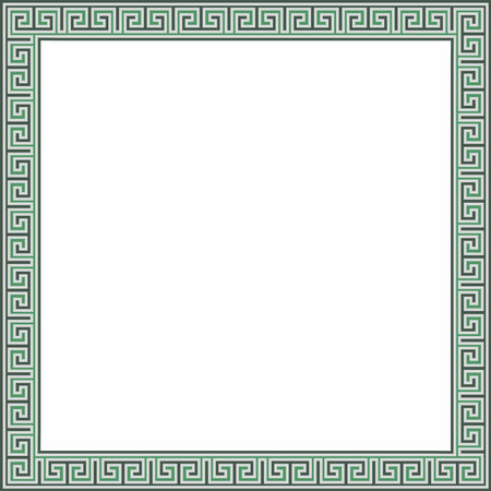 Vector colored classic Greek square ornament. Rectangle of Ancient Greece and Roman Empire. Byzantine painting of walls, floors and ceilings. Decoration of European palaces.のイラスト素材