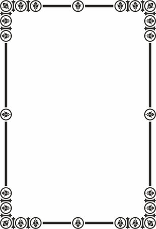 Vector black monochrome square stencil classic byzantine ornament. Rectangle, border, Ancient Greece, Eastern Roman Empire frame. Decoration of the Russian Orthodox Churchのイラスト素材