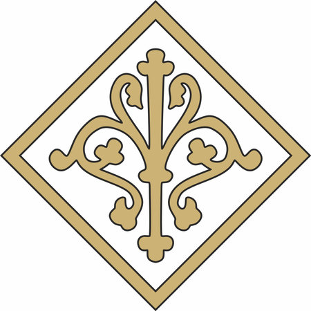 Vector gold and black ancient Roman ornament elements. Classic European parts of patterns. Lili and Krovnsのイラスト素材