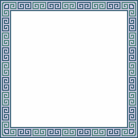 Vector colored classic Greek square ornament. Rectangle of Ancient Greece and Roman Empire. Byzantine painting of walls, floors and ceilings. Decoration of European palaces.のイラスト素材