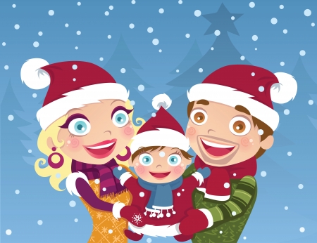 Christmas familyのイラスト素材