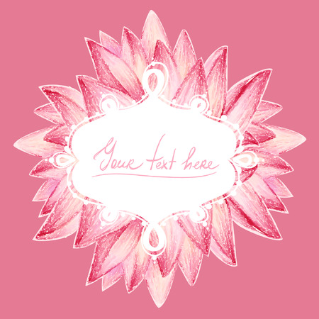 Lotus flower design frameのイラスト素材