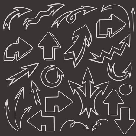 Hand drawn arrows setのイラスト素材