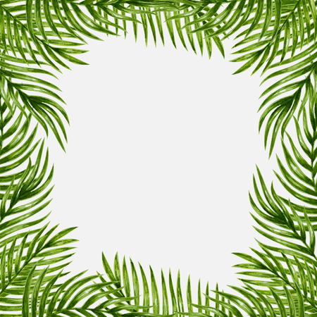 Palm leaves background. Tropical greeting card.のイラスト素材