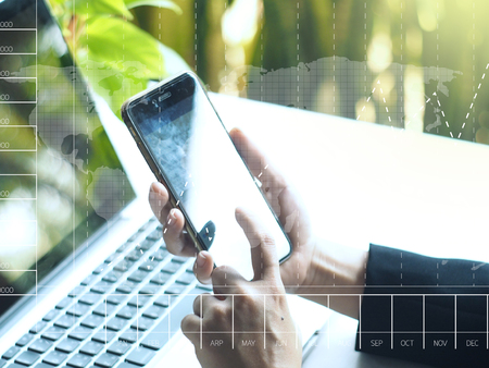Business woman using smartphone.の写真素材