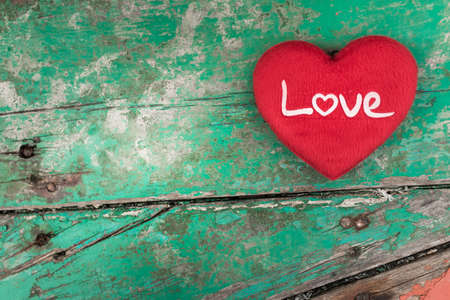 red heart on wooden background,happy valentine's day concept.i love you.の写真素材