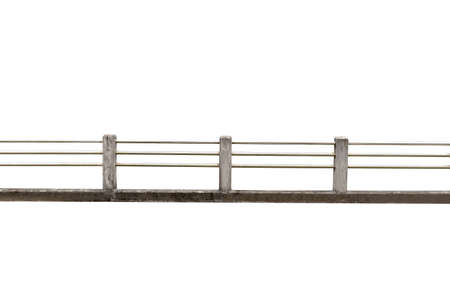 concrete and stainless steel fence construction isolated on white background.の写真素材