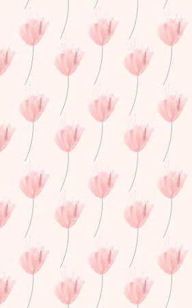 Elegance wall decor of flower seamless pattern. Watercolor style and aesthetic design idea. Find fill pattern on swatchesのイラスト素材
