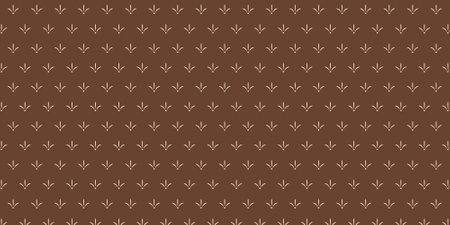 Seamless pattern with leaves. Vector illustration. Brown background.のイラスト素材