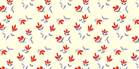 Floral bouquet vector pattern with small flowers and leaves. Find fill pattern on swatches