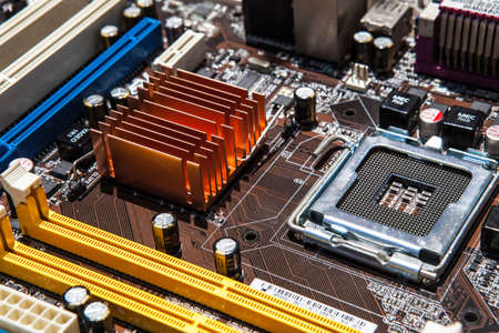 mainboard or motherboard close up