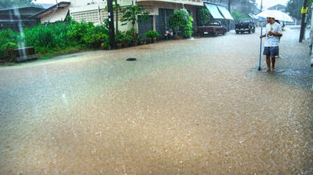 flood in Thamai Chanthaburi Thailandのeditorial素材
