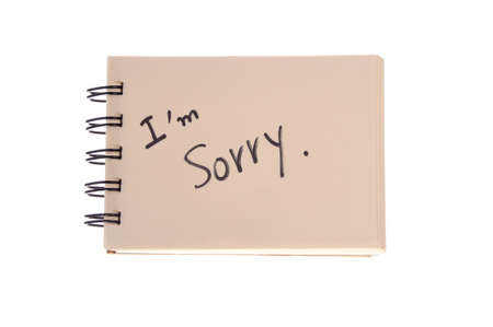 Say sorry with a text message on paper 