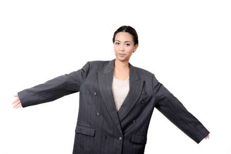 Image of asian business woman in suit working at office の写真素材