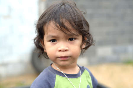 Portrait of an Asian boyの写真素材