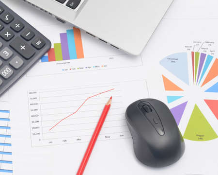 Mouse computer and Financial graphsの写真素材