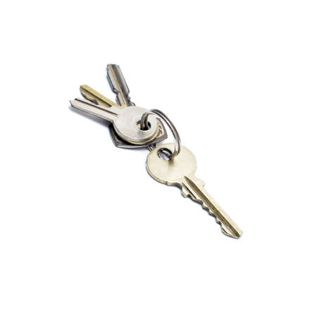 key silver safety security house home on white backgroundの写真素材