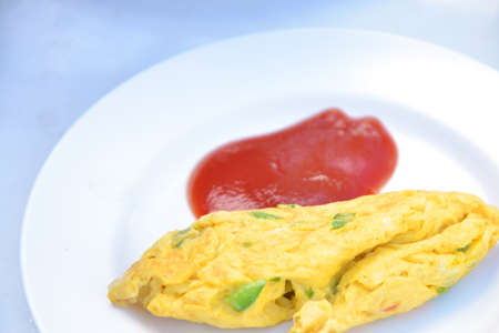 omelet with bacon , morning breakfast.
