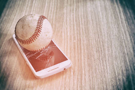 Cracked smart phone baseball