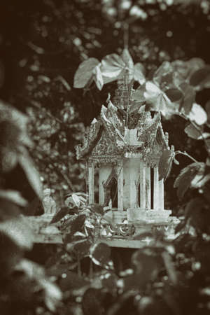 Thai style spirit house, Thailandの写真素材