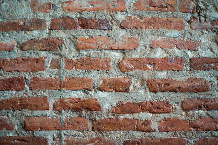 Red brick wall Background of old vintage wall