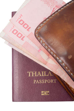 Passport with money Thailandの写真素材