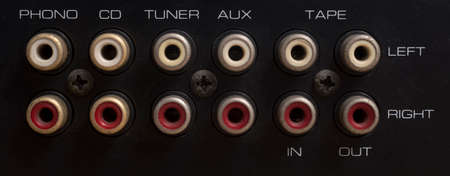 Close up of jack of music amplifierの写真素材