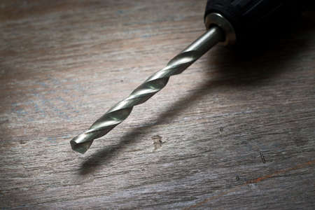  Cordless Power Drill on wooden tableの写真素材