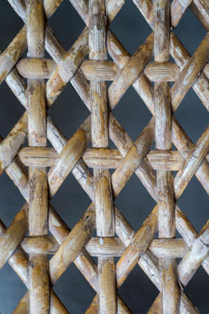 close up texture of old rattan chair