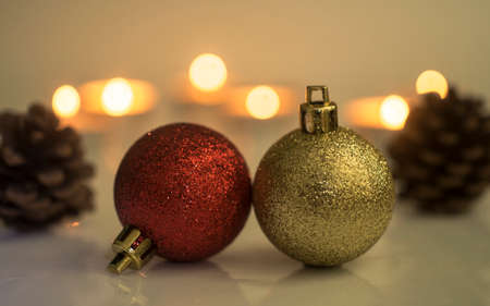 Christmas ball on wooden background