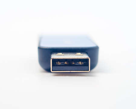 usb stick or flash drive showing data concept on white background