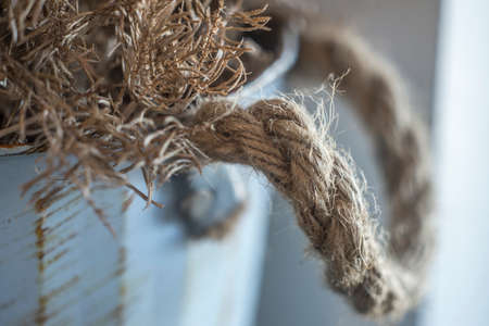 Closed up manila rope background and textureの写真素材