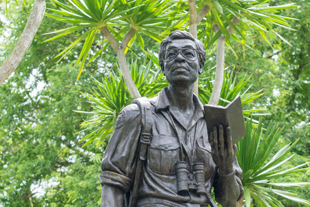 JUNE 11, 2018 Huay Kha Khaeng, Uthaithani, Thailand : Seub Nakhasathien monument, he is the great conservationist of Thailand.のeditorial素材