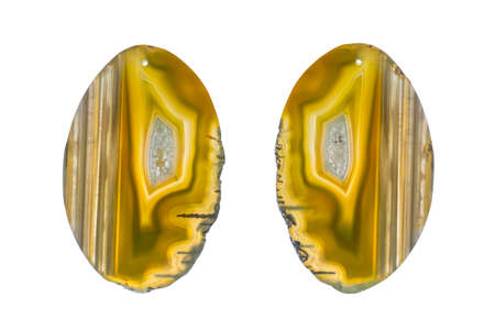 Close up of natural yellow agate crystal surface, yellow agate crystal cross-section. Abstract...