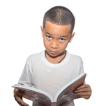 Boy reading a book