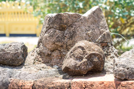 Ancient Buddha fracture damagedの写真素材