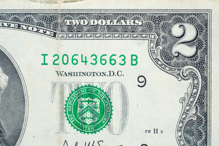 Details on us dollar banknotes.